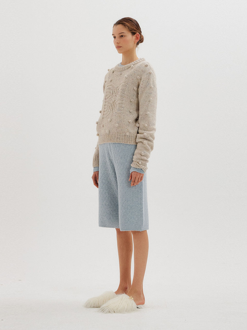 EENK EENK Knitwear Pompom Pullover - Light Grey