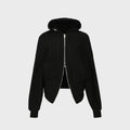YCH TWO WAY ZIP HOODED JACKET BLACK (W23OT013BK)