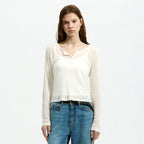 LOW CLASSIC HENRY NECK LONG SLEEVE T-SHIRT_IVORY_LC252TS03IV