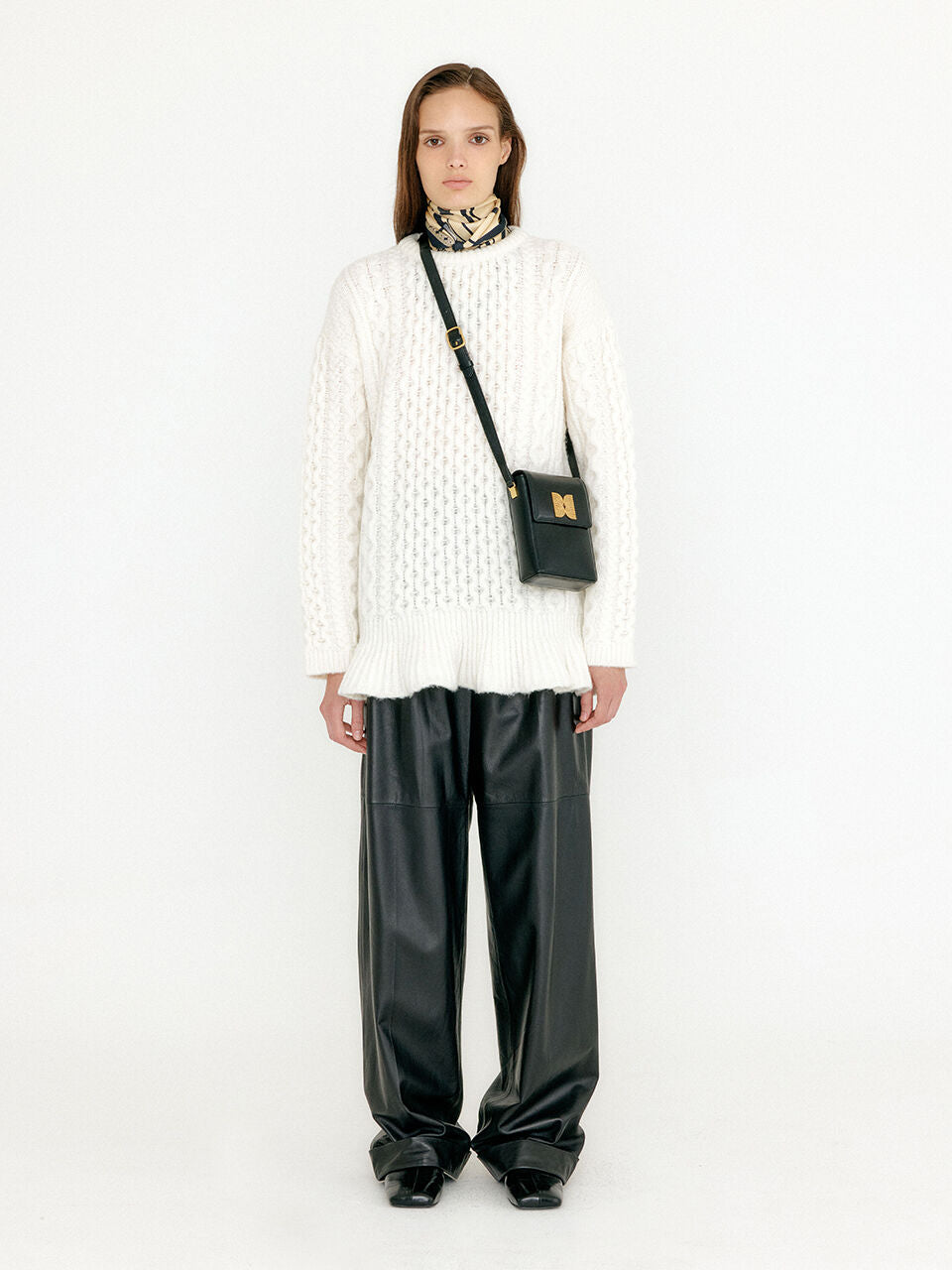 EENK EENK VLARE Flared Cable Pullover - Ivory