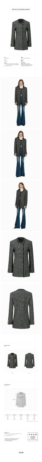 YCH RECYCLE ECO TWEED JACKET BLACK (W24JK2051BK)