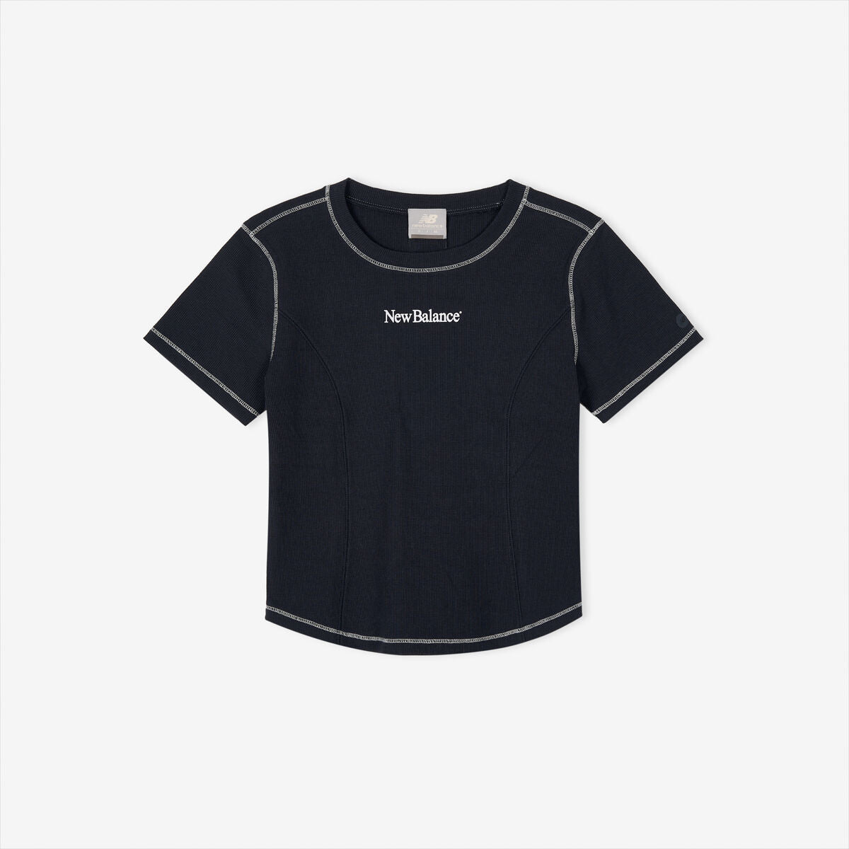 NEW BALANCE NBNEG3W652 / WOMEN Essential Ribbed Short Sleeve T-Shirt (NAVY)