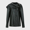 YCH DRAPE NECK DETAIL BLOUSE BLACK (W24BL4022BK)
