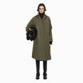 YCH LEATHER NECK DETAIL COAT KHAKI (W24OT0122KK)