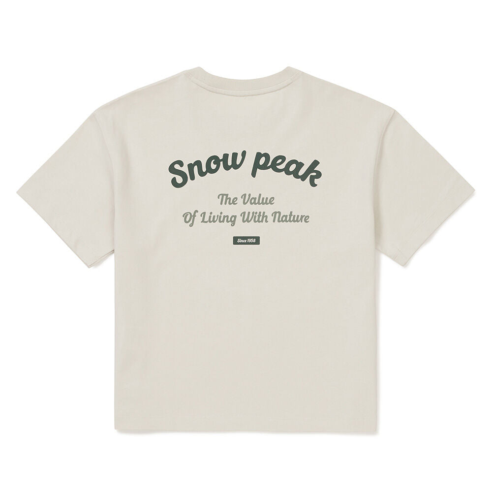 SNOWPEAK APPAREL Aerocool Women's Color Semi Crop Short Sleeve T-Shirt Light Beige (S24MWFTS78)