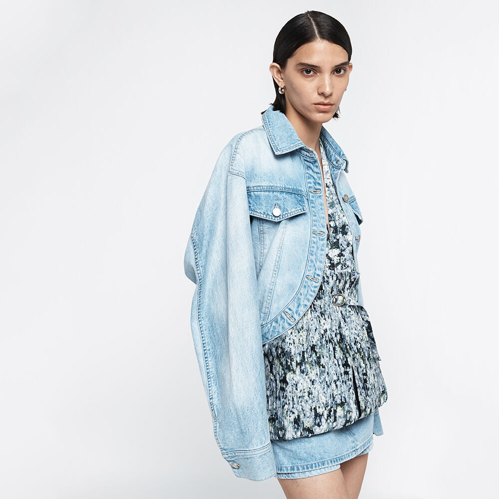 YCH CURVED DENIM JACKET BLUE (R25DT8111BL)