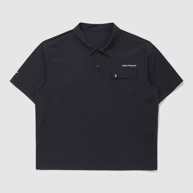 UMBRO Chillout Cooling Short Sleeve Collar T-Shirt Black (UQ223CWT61)