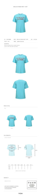 YCH MASCULIN FEMININ-PRINT T-SHIRT BLUE (W23TO908BL)