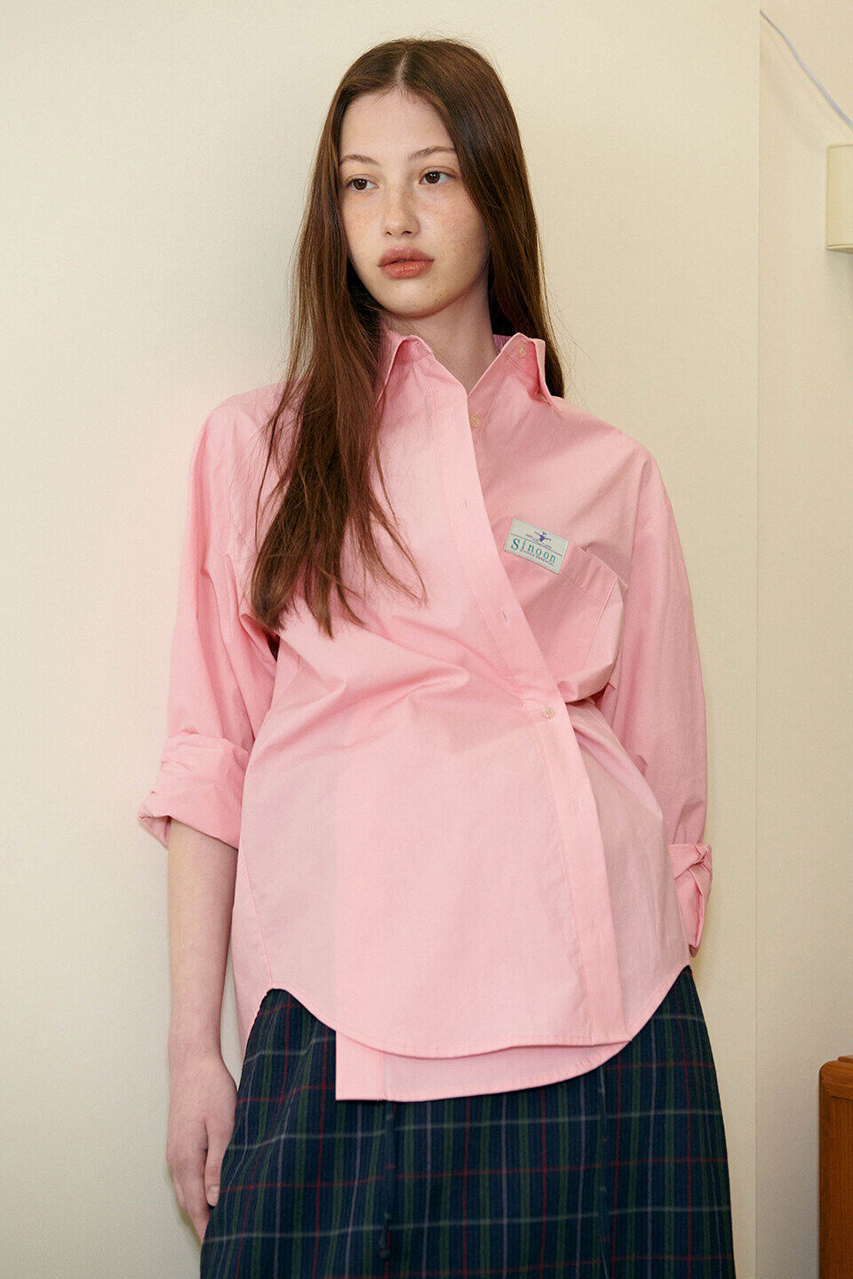 SINOON Classic Cotton Shirt (Light Pink)