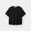 UMARMUNG Embroidery Oversized Crop T Shirts_Black