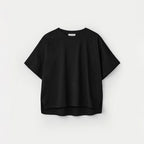 UMARMUNG Embroidery Oversized Crop T Shirts_Black