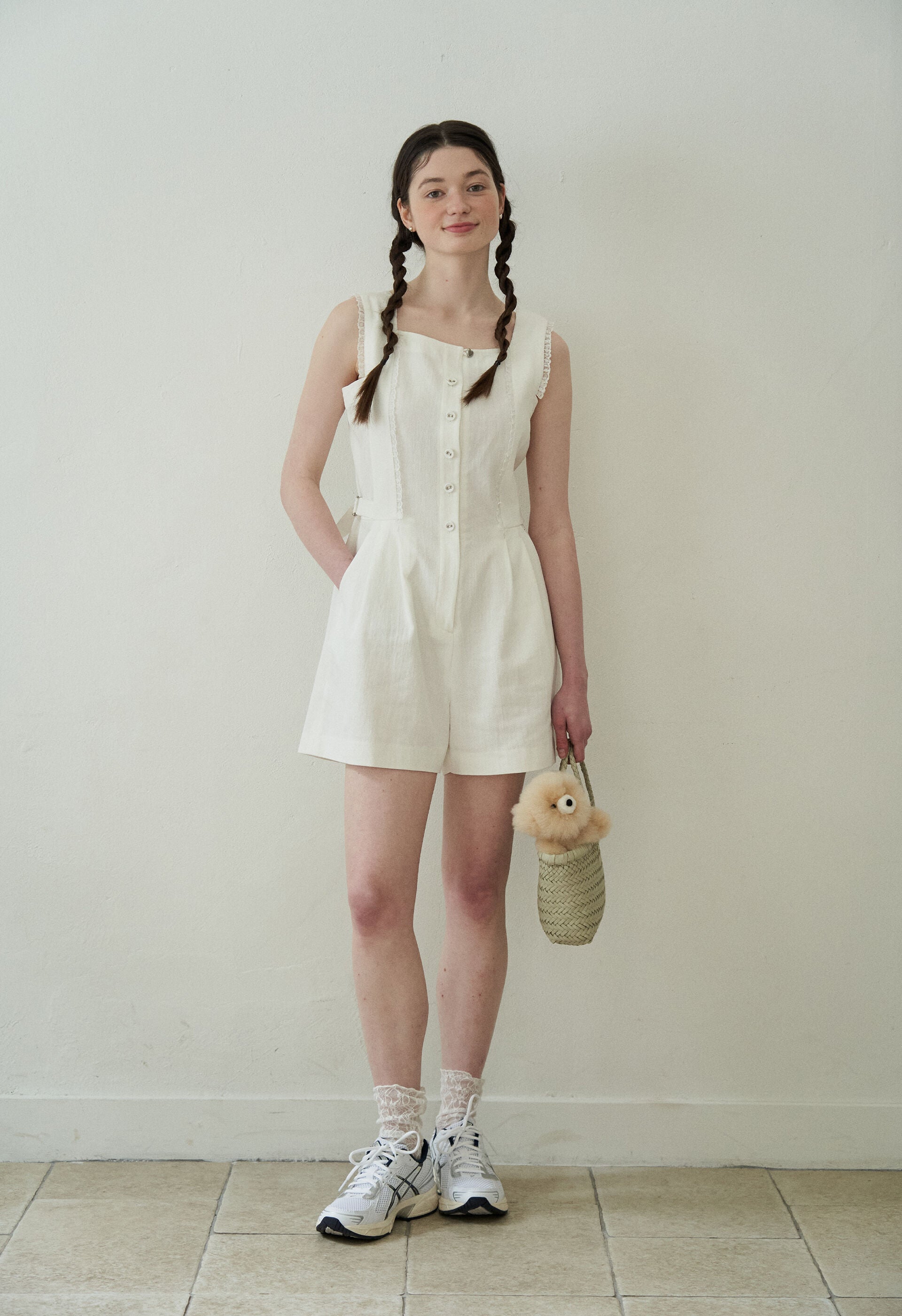 J'ASP J'ASP Judy Lace Jumpsuit (White)