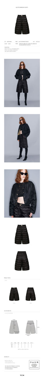 YCH QUILTED BERMUDA SHORTS BLACK (W23PT401BK)