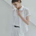 NONANDNON See-through short-sleeved shirt_NHSH6453