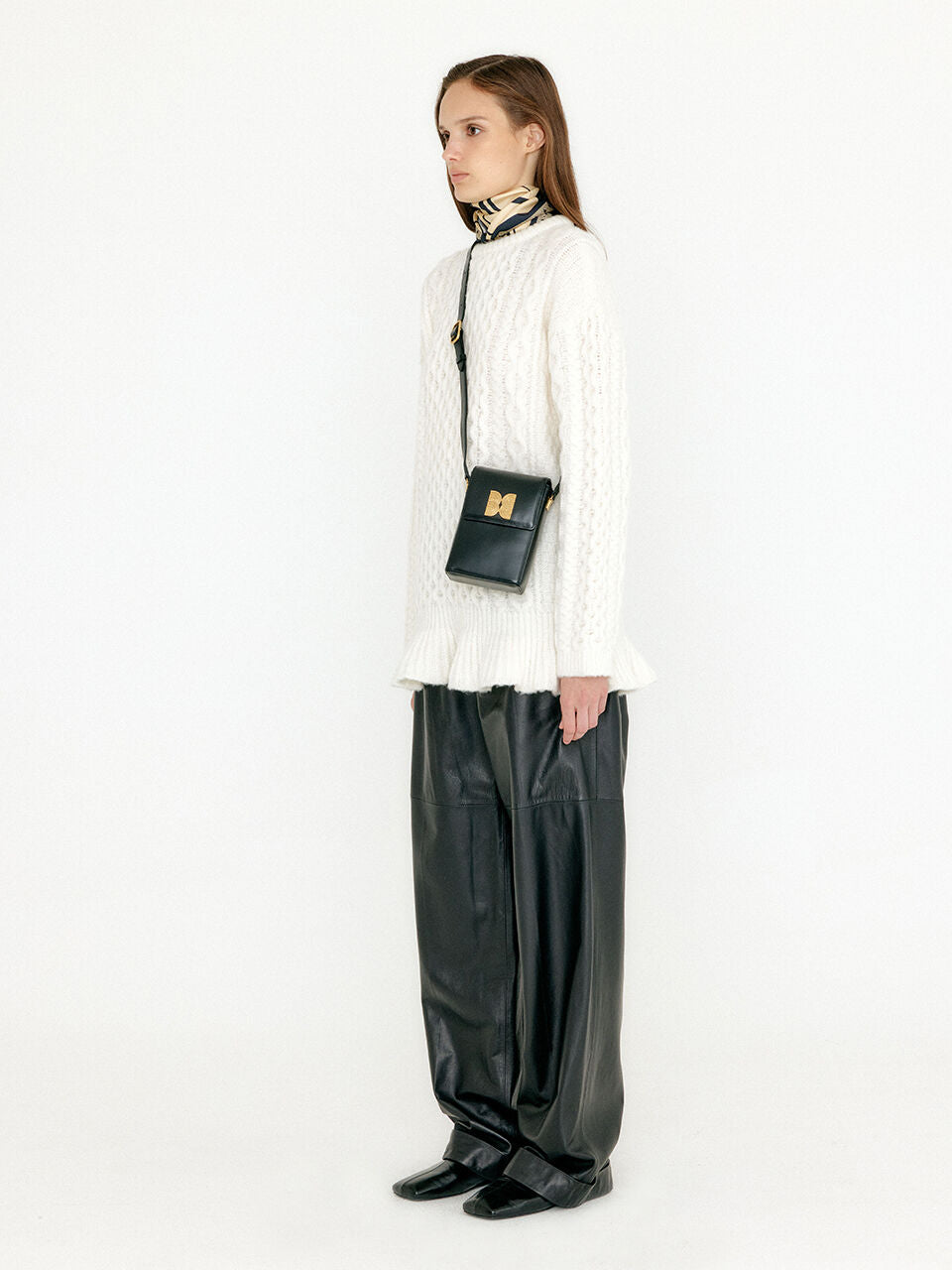 EENK EENK VLARE Flared Cable Pullover - Ivory