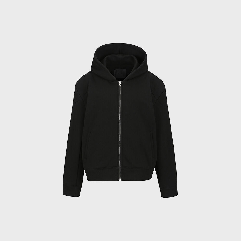 YCH ZIP-UP COTTON HOODIE BLACK (F24OT0121BK)