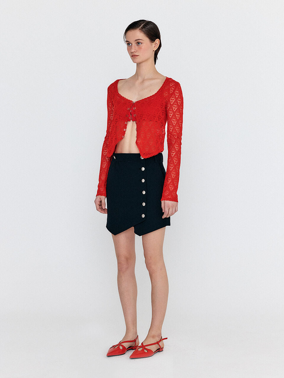 EENK EENK WERO Buttoned Mini Skirt - Black