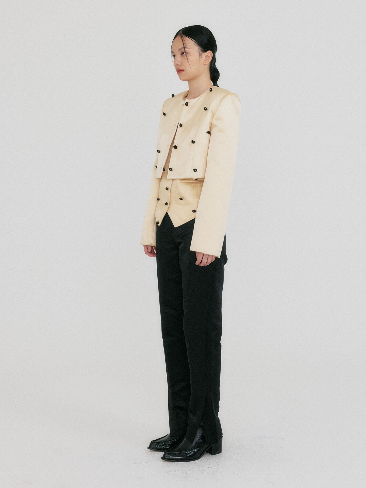 EENK ZROEL Flower Cropped Jacket - Yellow