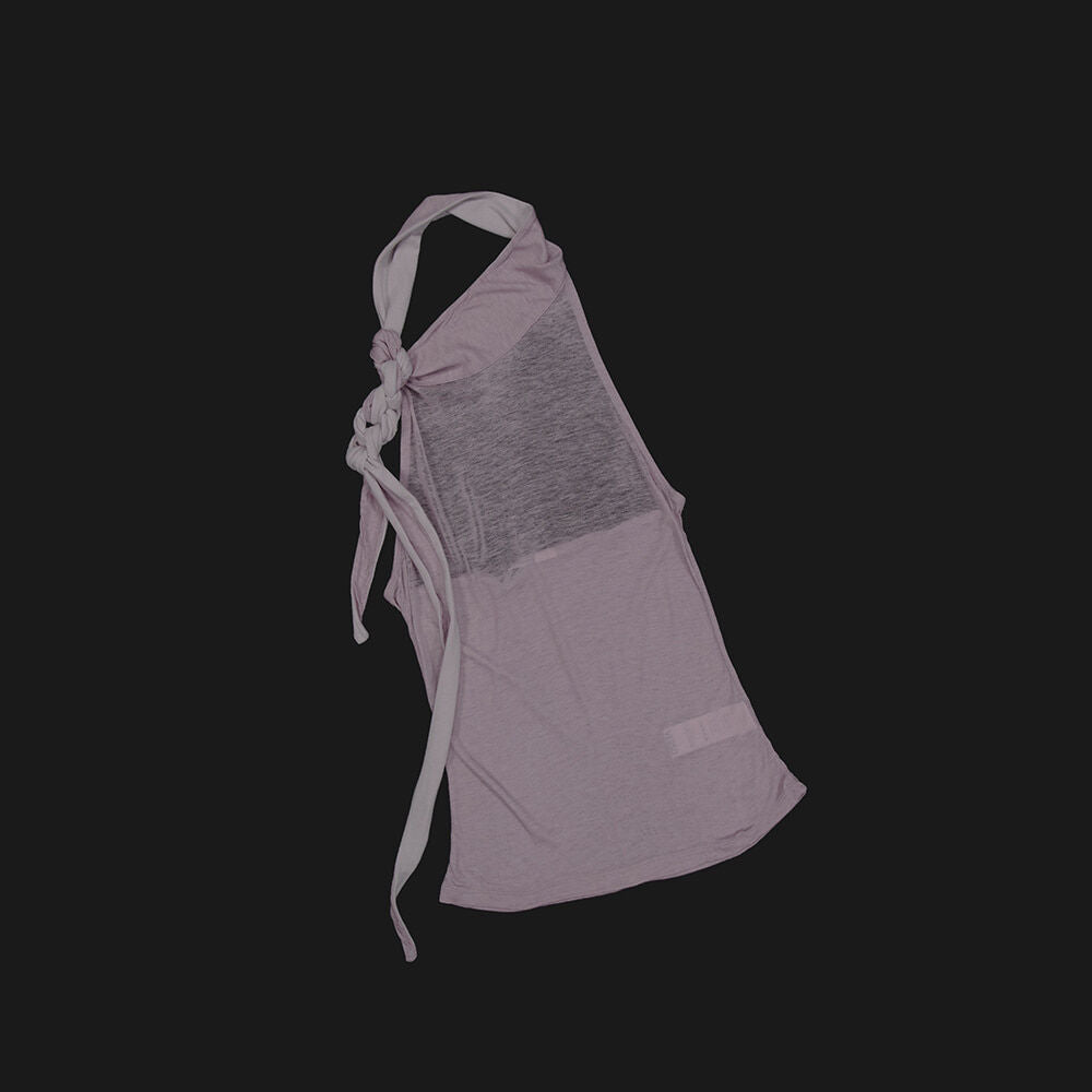 VERSO Color-Block Scarf Halter-Neck Top