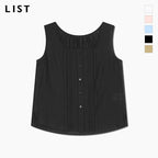 LIST Sheer pin tuck button sleeveless blouse_TWWBLQ62220