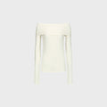YCH RIPPED OFF-SHOULDER TOP IVORY (F24TO9091IV)