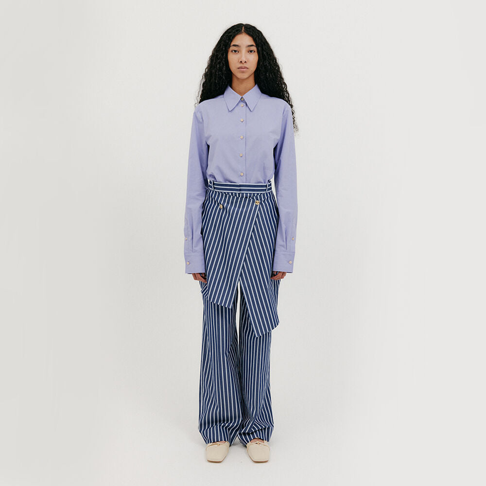 EENK Wrap Straight Pants - Navy