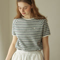 OUR HOPE Harry Stripe Raglan T-shirt - Melange Grey