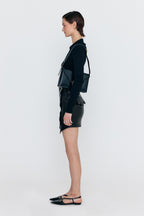 EENK EENK WERO Buttoned Leather Mini Skirt - Black