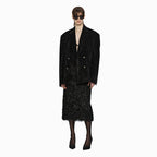 YCH WAISTBAND FUR MIDI SKIRT BLACK (W24SK6011BK)
