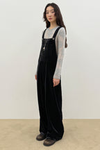 SINOON SINOON Vintage Rose Velvet Overall (Black)