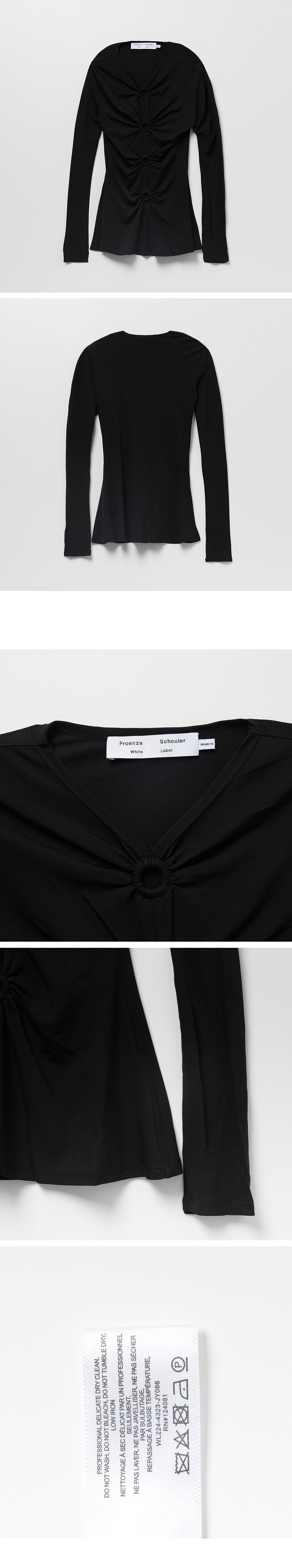 PROENZA SCHOULER Proenza Schouler Matte Crepe Ring Cardigan - Black