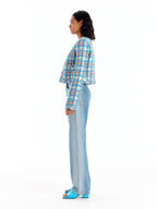 EENK UNEVA Asymmetric Front Denim Pants - Denim Blue