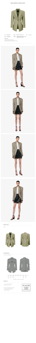 YCH SINGLE-BRESTED TAILORED JACKET KHAKI (F24JK1091KK)