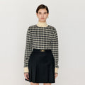 EENK VINKY Gingham Check Knit Pullover - Black/Ivory