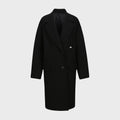 YCH SINGLE-BREASTED WOOL-BLEND COAT BLACK (W23OT012BK)