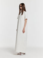 EENK YULIZABETH Short Sleeve Maxi Dress - White