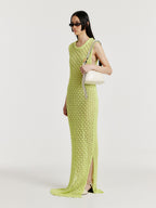 EENK EENK Maxi Cable Knit Dress - Yellow Green