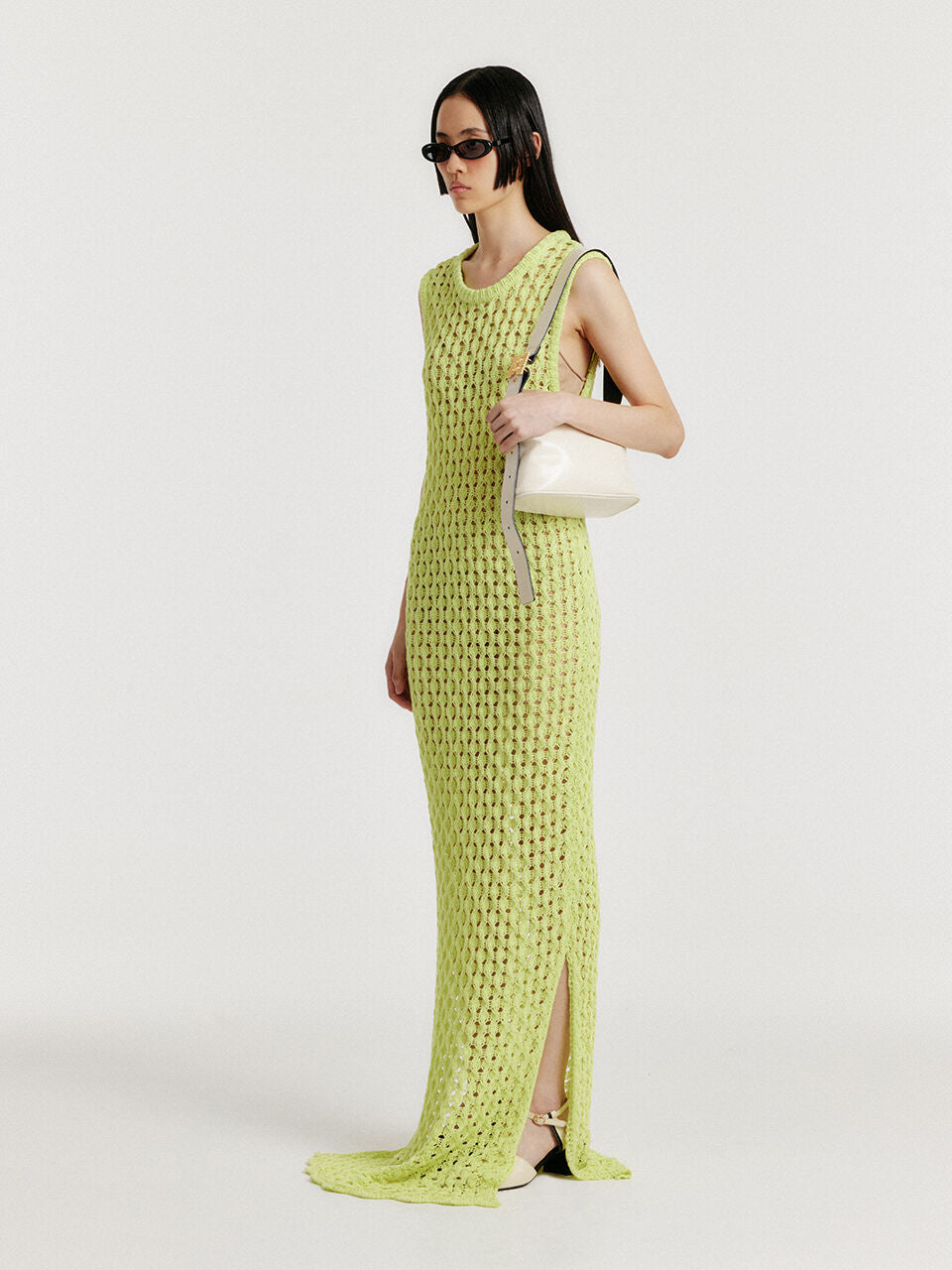 EENK EENK Maxi Cable Knit Dress - Yellow Green