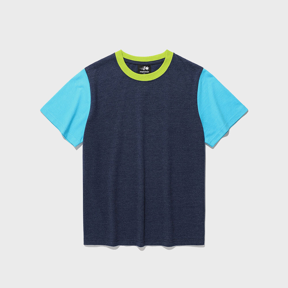 NICEGHOSTCLUB X JIMMIZO COLOR BLOCK TEE_NAVY(NG2GMFT502B)