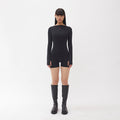 白RO(BAEKRO) BOTH SIDES BODY-CON BODYSUIT - BLACK
