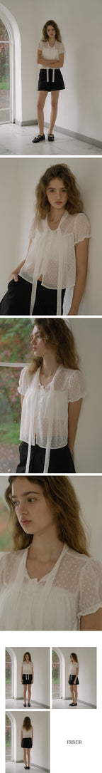 FRIVER07 Dot ribbon blouse [FRSU01BL02]_Ivory