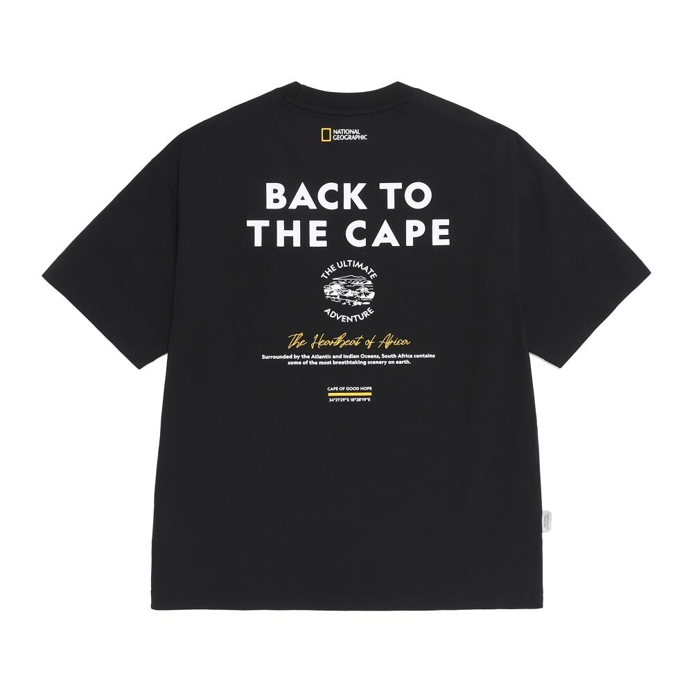 NATIONAL GEOGRAPHIC APPAREL N262UTS991 Frozen Air Lettering Graphic Semi-Overfit Short Sleeve T-Shirt BLACK