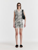 EENK YEARY Knit Vest with Print - White/Black