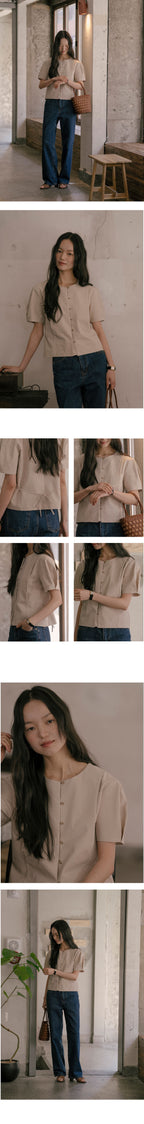 TILLIDIE Button blouse_TISU01BL04_Beige