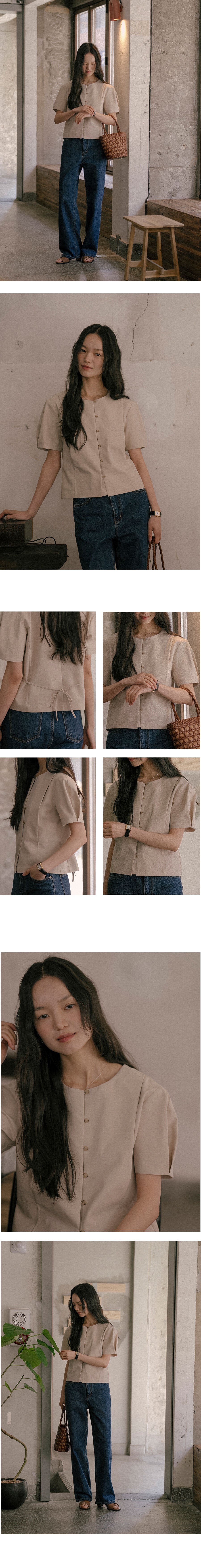TILLIDIE Button blouse_TISU01BL04_Beige