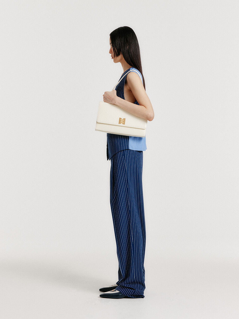 EENK YIVA Buttoned Vest - Navy Stripe