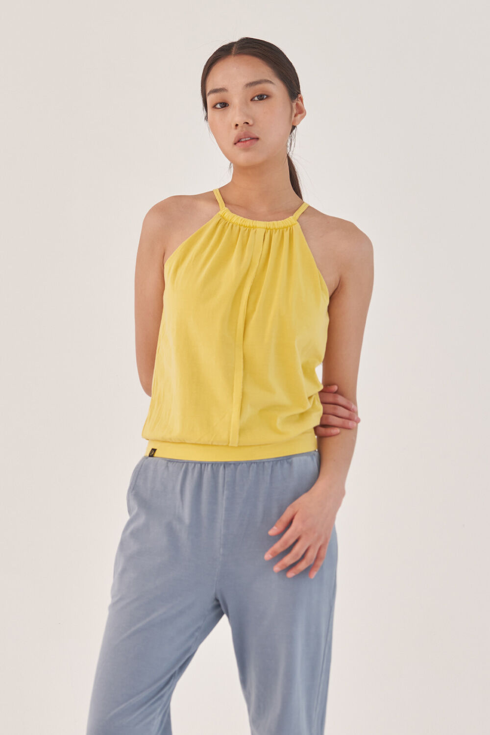 OZEZ OZTS1071 Halterneck Pigmented Camisole - Yellow