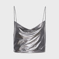 ROTATE ROTATE Metallic Crop Top Silver
