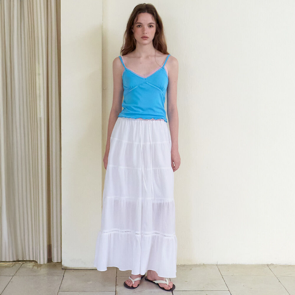 ETMON Cross Lace Cami Top, Blue