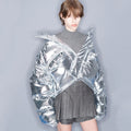 YCH METALLIC DOWN JACKET SILVER (W23OT020SV)